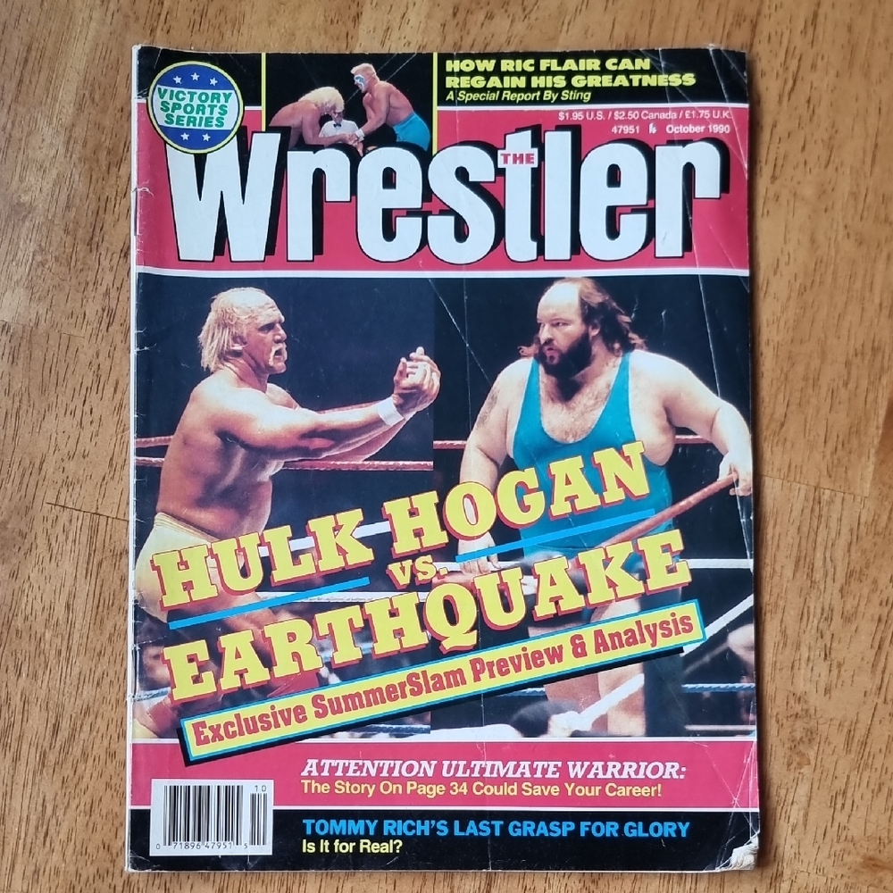 The Wrestler Magazine - Hulk Hogan vs. Earthquake Vintage October 1990